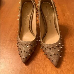 Jessica Simpson Gold Studded Heels